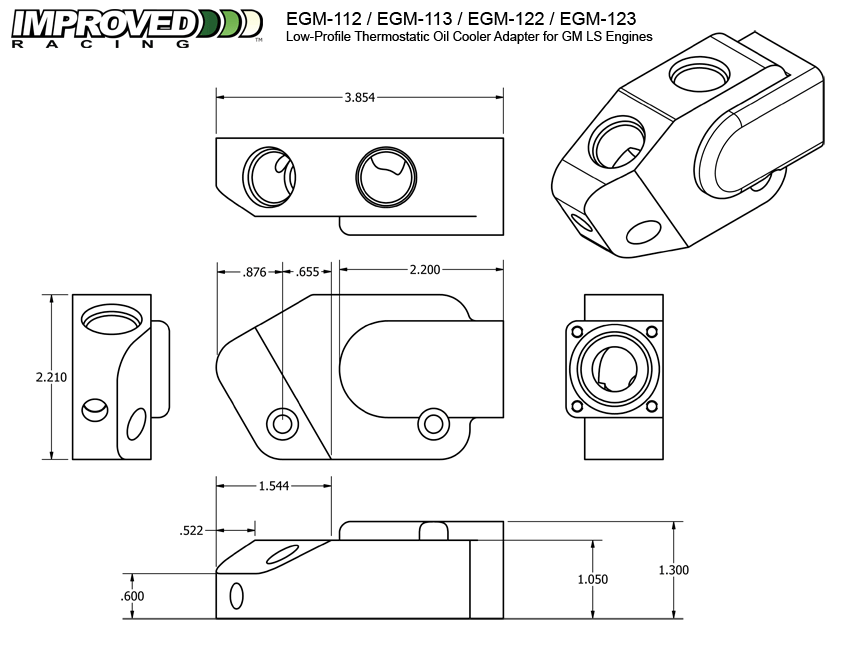Low-Profile Oil Cooler With Thermostat for LS Engines